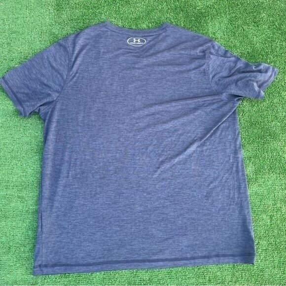 Men's Under Armour Dark Blue Heatgear Loose Fit Athletic V-neck T- Shirt Size L - Picture 4 of 5